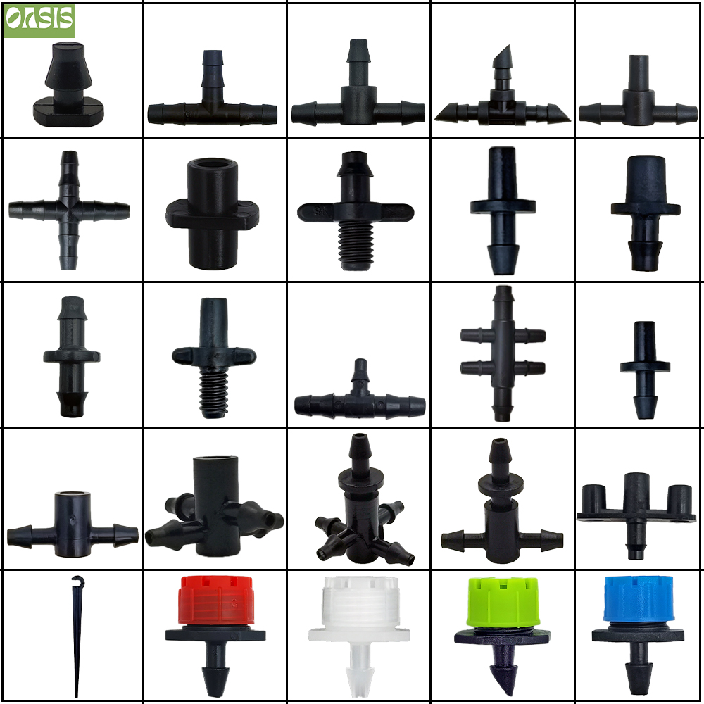 Irrigation Drip Tape - Oasis Garden Irrigation Connector Barbed Single