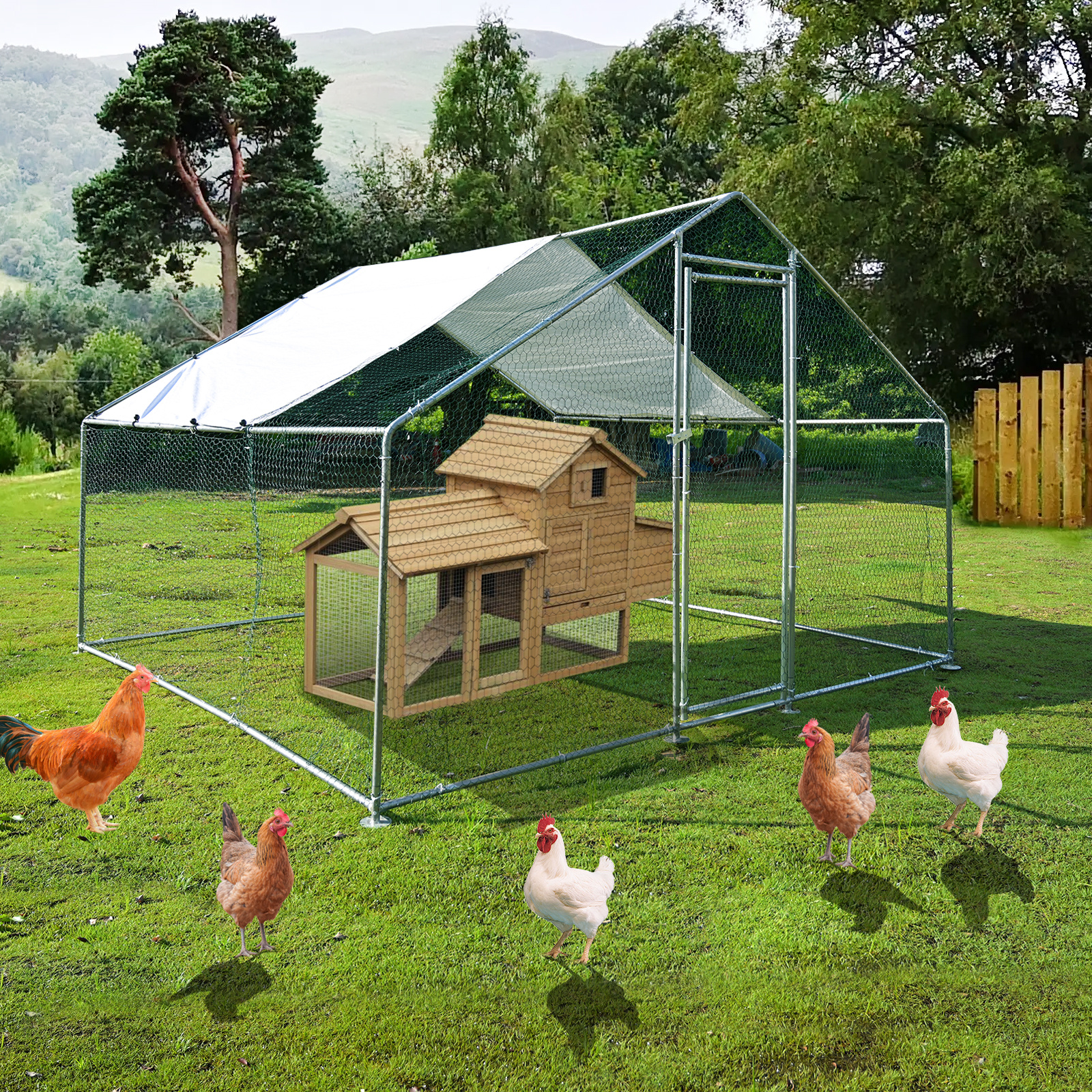 Rabbit Cage Wire - Teousev 10x 10 ft Metal Chicken