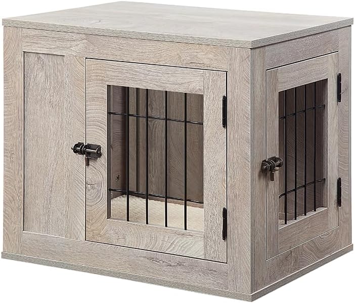 Rabbit Cage Wire - Modern Dog Crate End Table, Wire