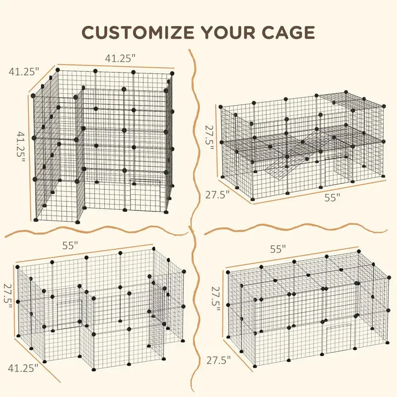 PawHut 36 Panels Small Animal  - Rabbit Cage Wire avis et prix