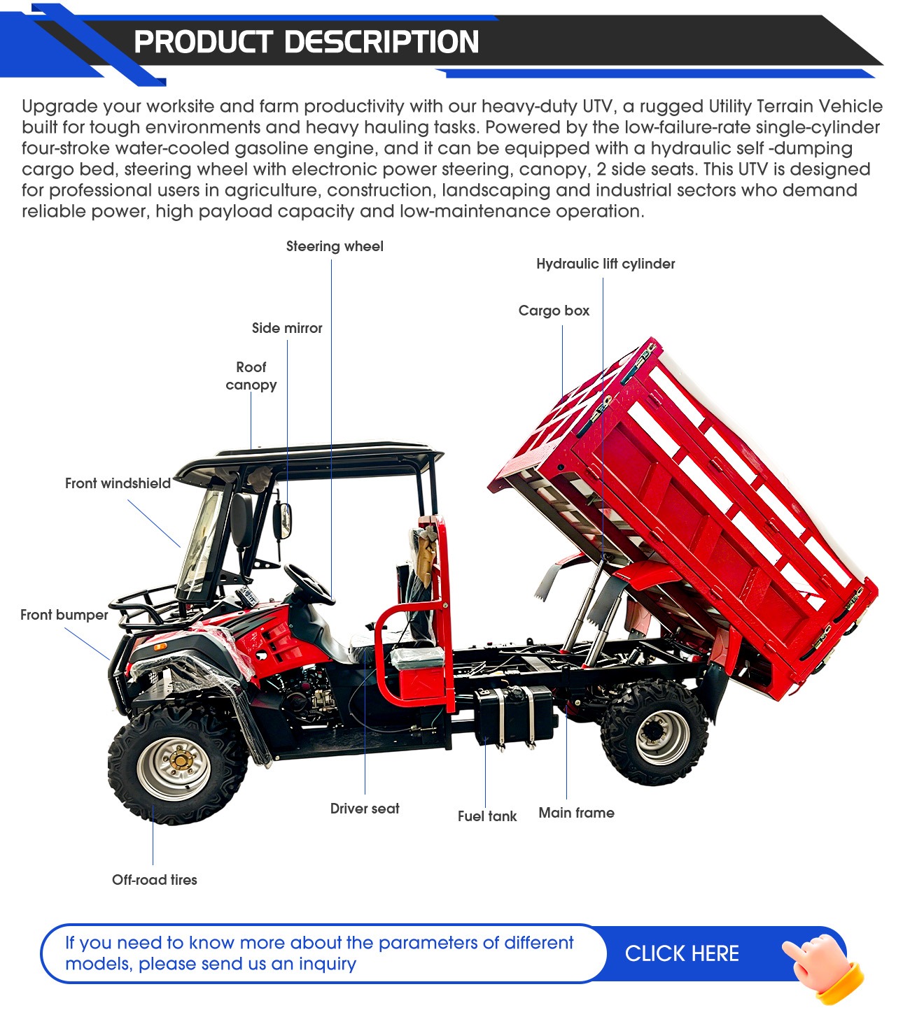OEM 250cc Electric Start Farm  - Agriculture Farming Working avis et prix