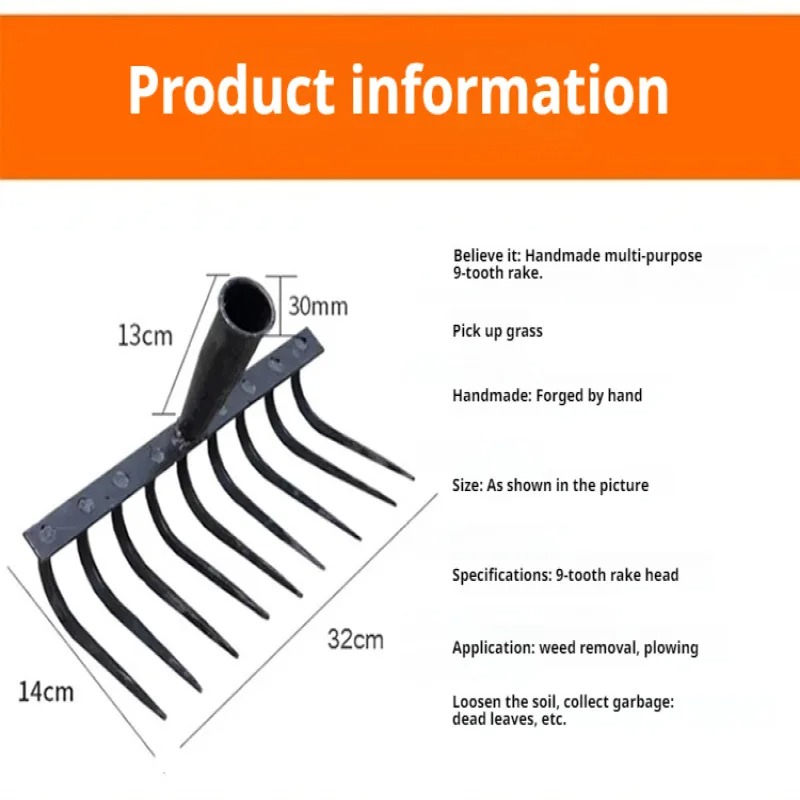 Ninetooth Nail Rake Multifunct - Agriculture Farming Working avis et prix