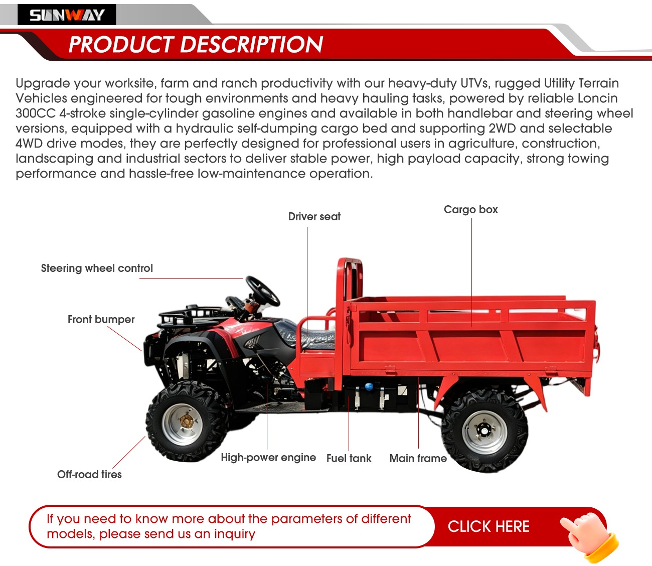China Factory Four Wheel Drive - Agriculture Farming Working avis et prix